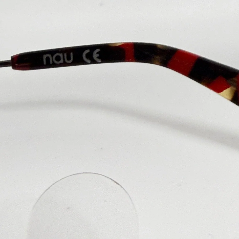 Nau AT1838V Round Eyeglasses Red Tortoise‎ Shell Full Rim Frame 48-21-140 COL 3